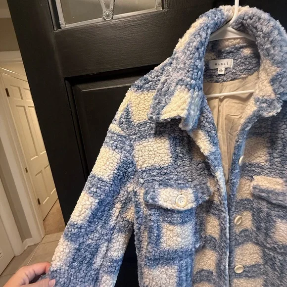 MARBLE Blue and Cream Teddy Jacket - Picture 3 of 9